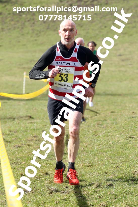 Masters men 2021 NECAA Cross Country Relays, Thornley Farm, Peterlee, Saturday, April 10th. Photo: David T. Hewitson/Sports for All Pics
